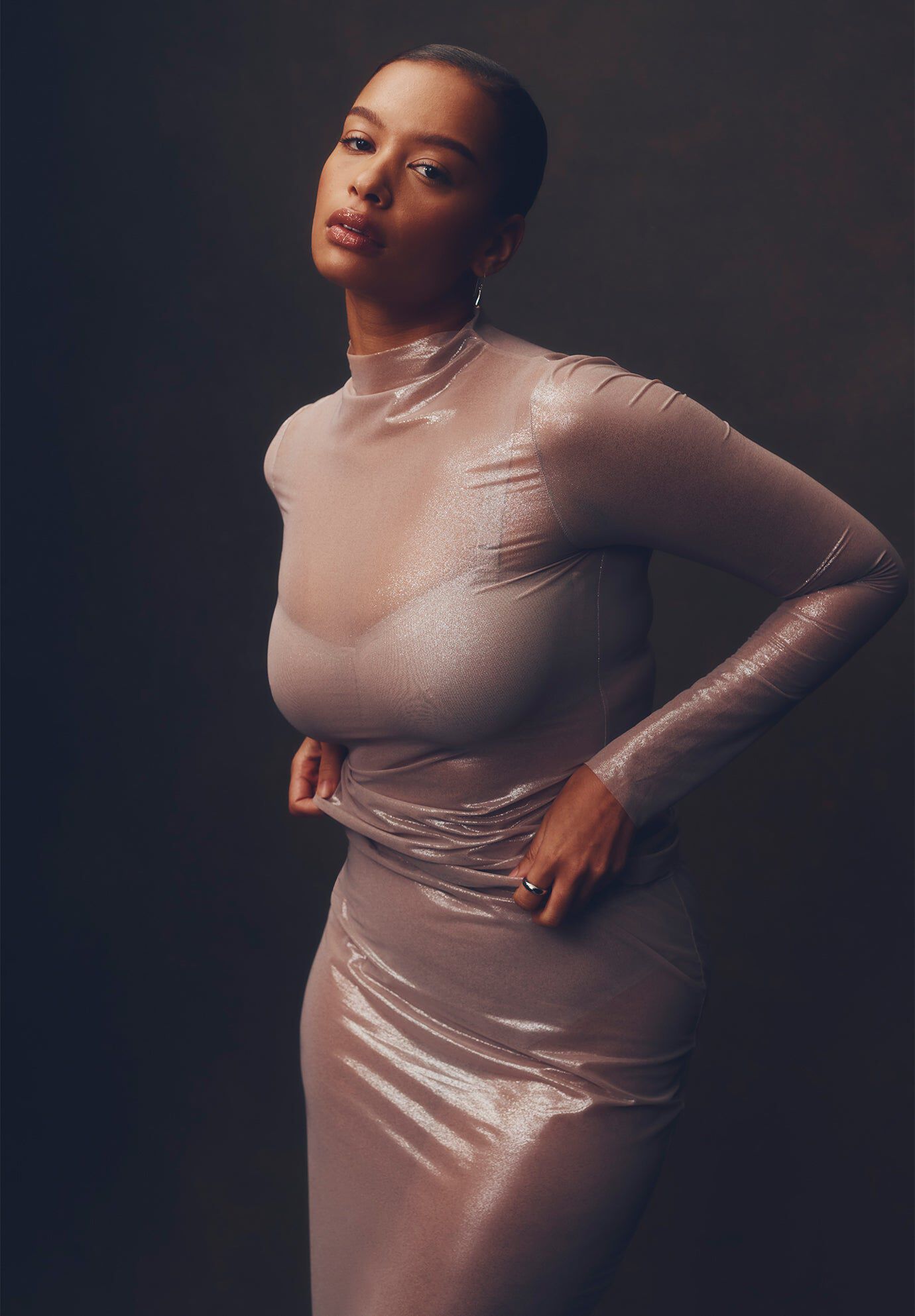 The Mockneck Top - Mesh, MOONBEAM, hi-res image number 0