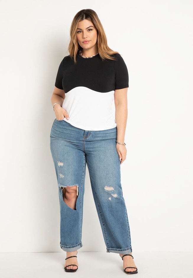 Underbust Colorblocked Tee, , alternate image number null