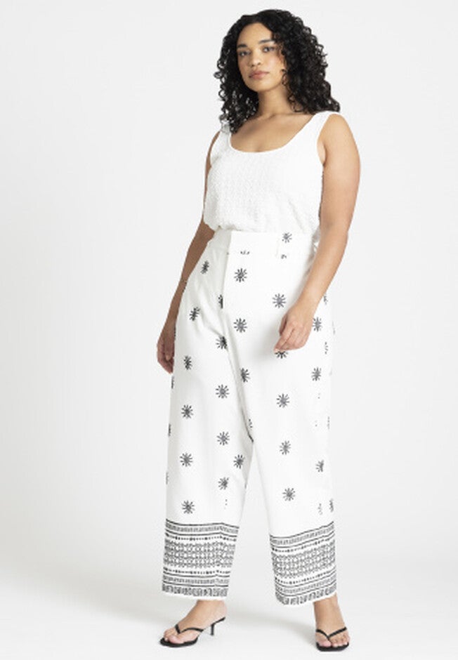 Embroidered Ankle Pant, PALM OASIS EMBROIDERY, on-hover image number null