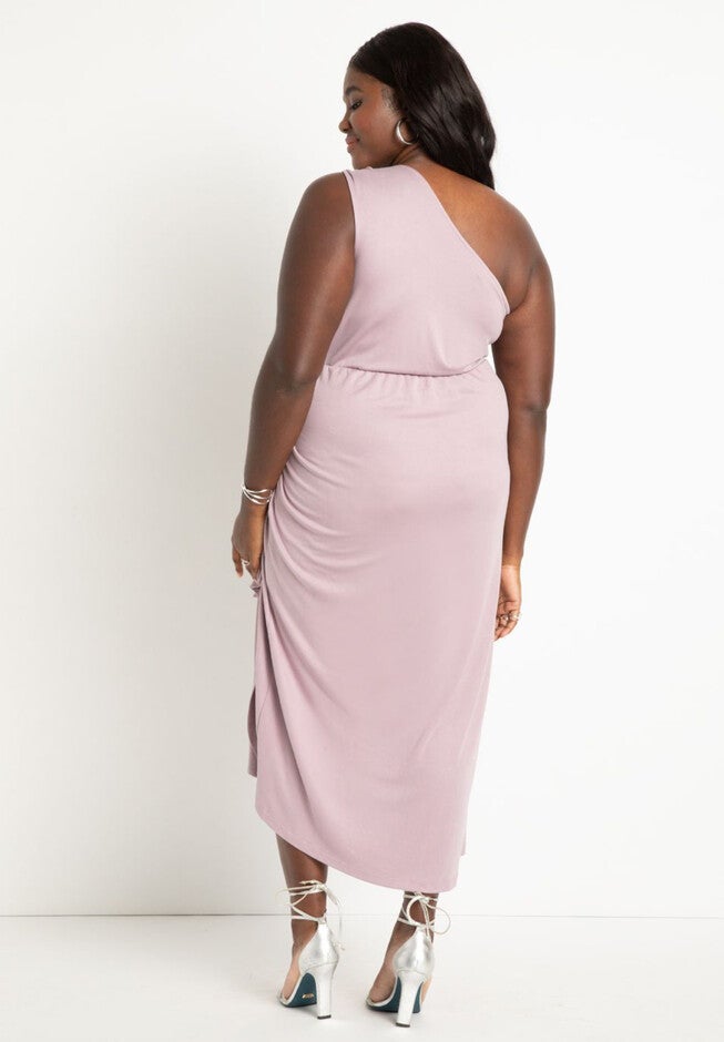 One Shoulder Wrap Skirt Dress, , alternate image number null