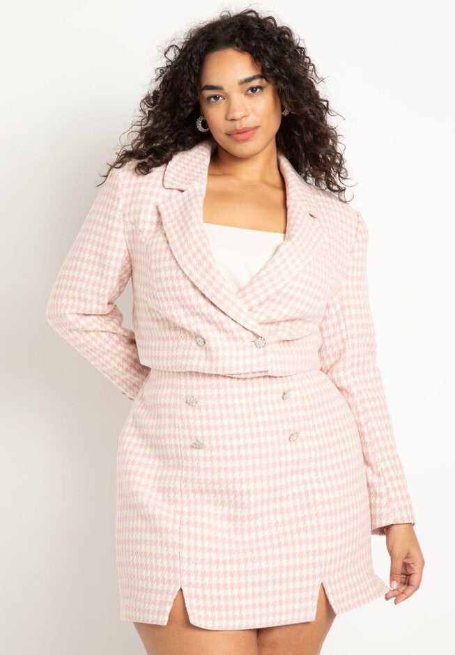 Tweed Crop Blazer, PINK, hi-res image number null