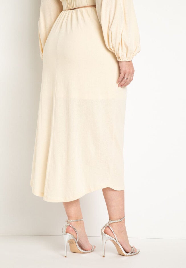 Twist Detail Sarong Midi Skirt, , alternate image number null