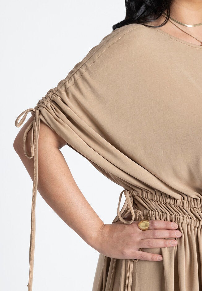 Dolman Sleeve Maxi Dress, LIGHT TAUPE, alternate image number null