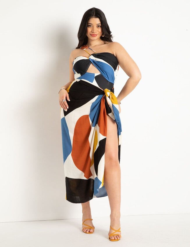 One Shoulder Cutout Detail Swimsuit, ALL ABOUT THE BLOCK, alternate image number null