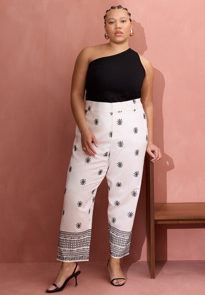 Embroidered Ankle Pant, PALM OASIS EMBROIDERY, hi-res image number null