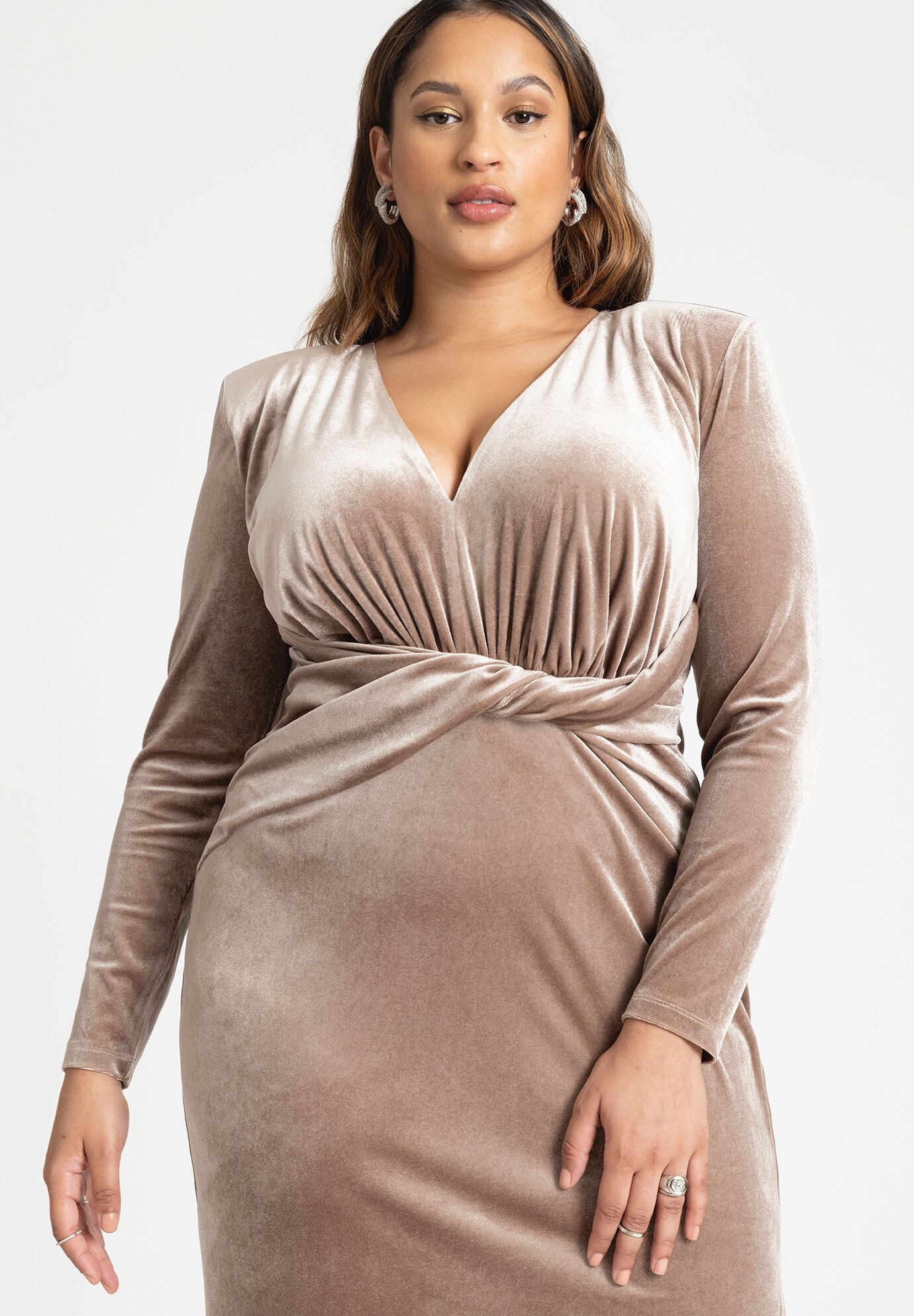 Velvet tie waist dress online
