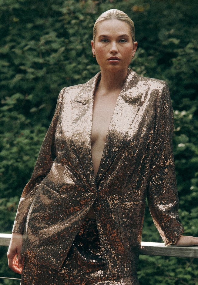 Sequin Blazer, BRONZE, hi-res image number null