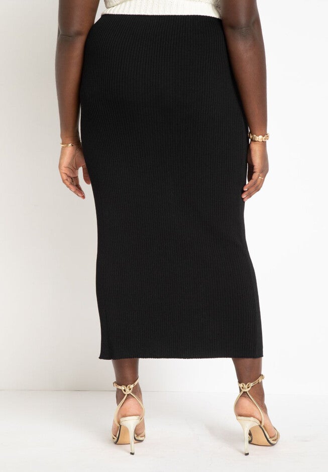 Maxi Sweater Skirt with Button Down Placket, , alternate image number null