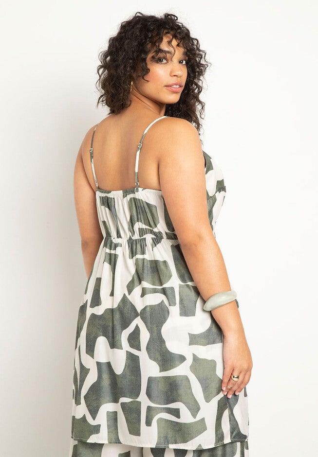 Twist Bodice Long Top With Split, , on-hover image number null