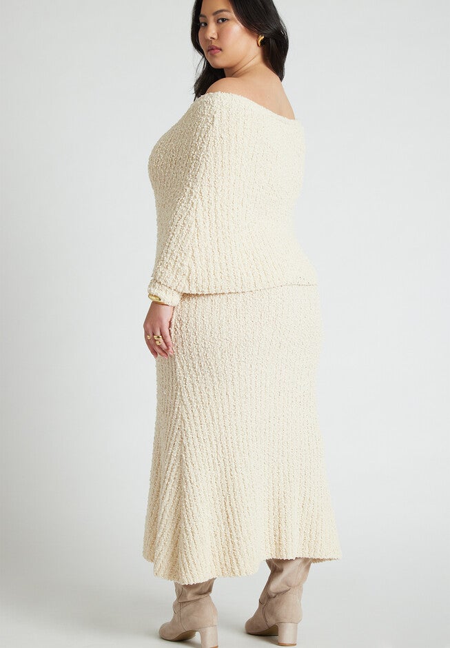 Off The Shoulder Maxi Sweater Dress, , alternate image number null