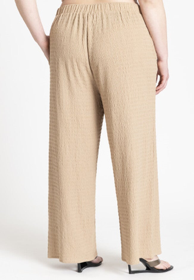 Textured Wide Leg Pant, RUSSET, alternate image number null