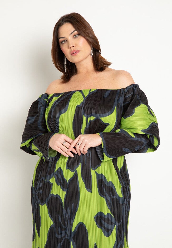Off The Shoulder Pleated Dress, , on-hover image number null