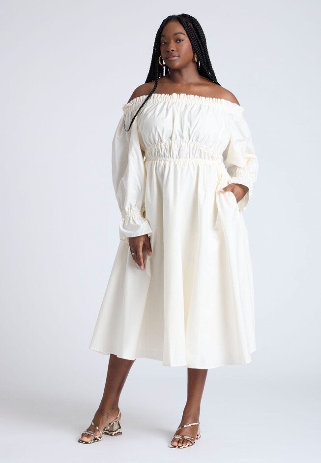 Off The Shoulder Ruffle Maxi Dress, JET STREAM, hi-res image number null