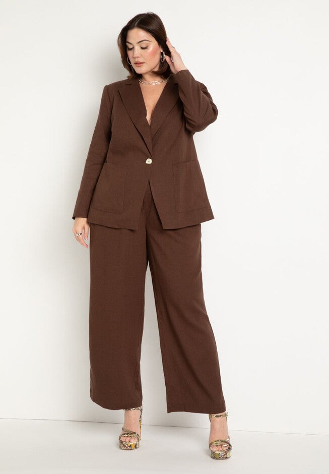 Pearl Detail Linen Blazer, , alternate image number null