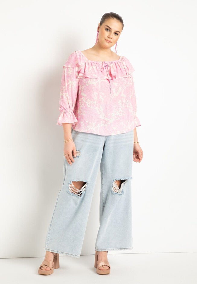 Off The Shoulder Flounce Top, , alternate image number null
