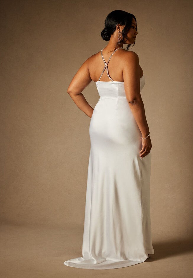 Bridal by ELOQUII Shimmer Strap Gown, , alternate image number null