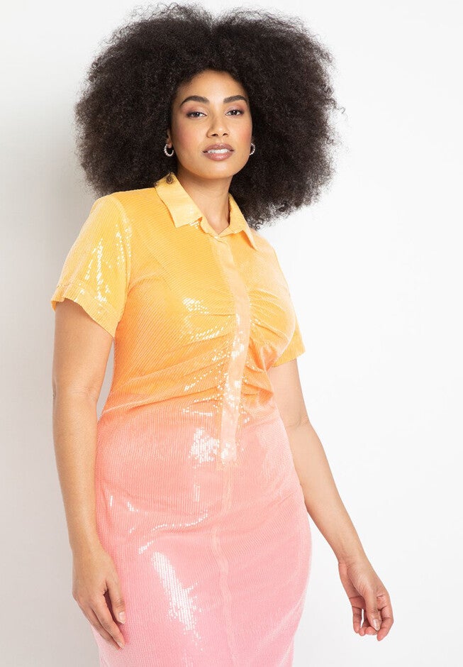 Ombre Sequin Midi Dress, , on-hover image number null
