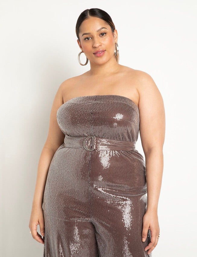 Sequin Cargo Jumpsuit, , alternate image number null