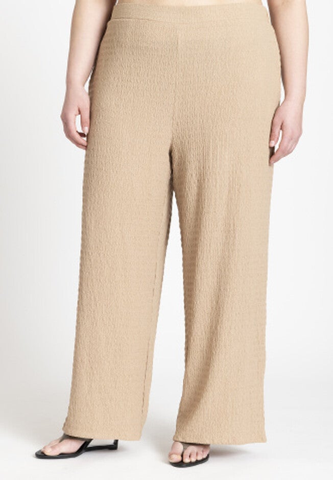 Textured Wide Leg Pant, RUSSET, on-hover image number null