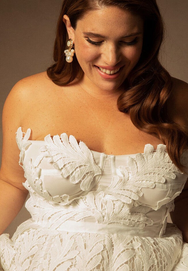 Bridal by ELOQUII Floral Hi-Lo Gown, , on-hover image number null