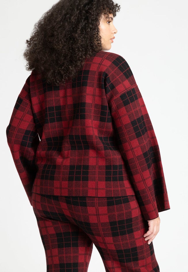 Mock Neck Intarsia Sweater, , alternate image number null