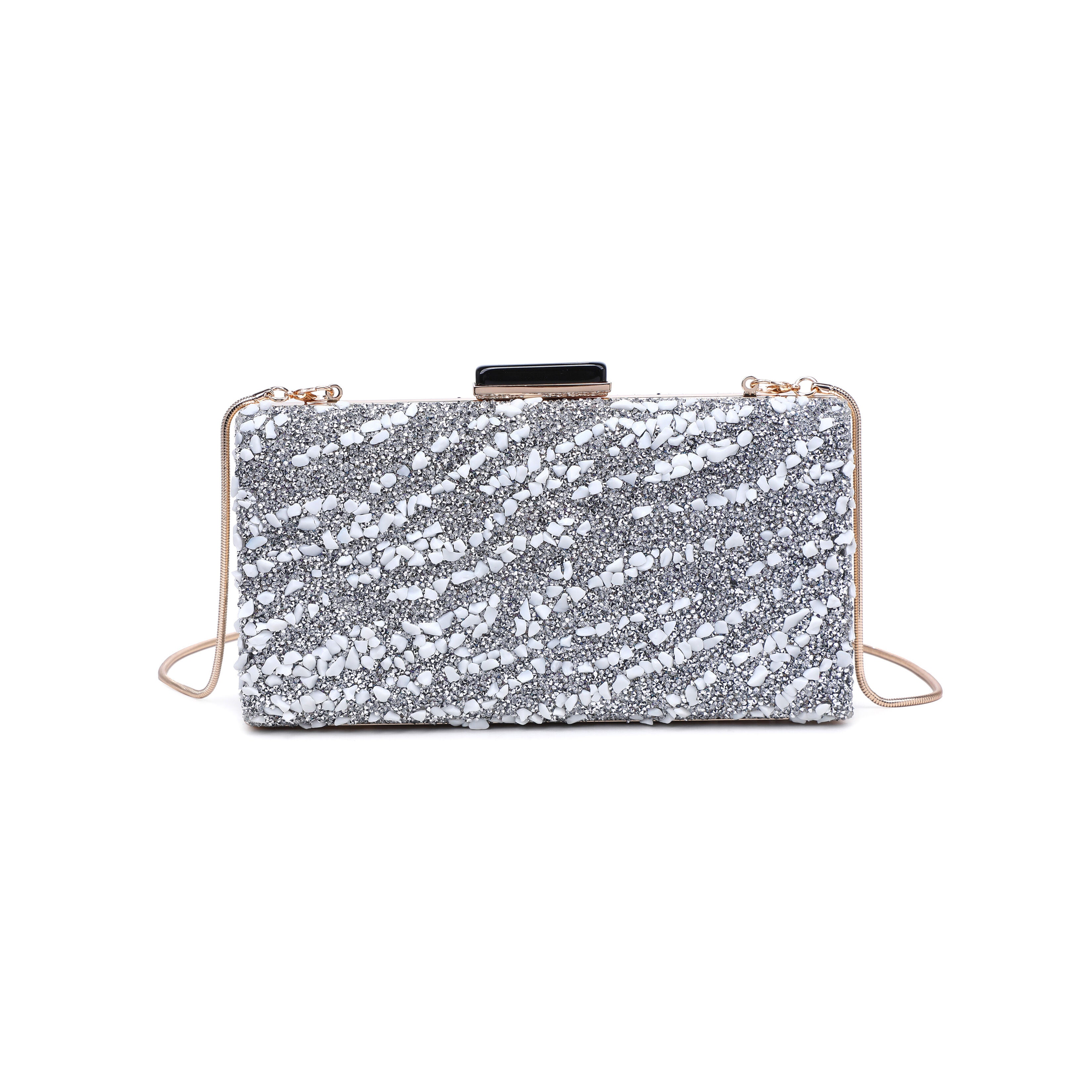 Eliza Rhinestone Evening Bag, SILVER, hi-res image number 0