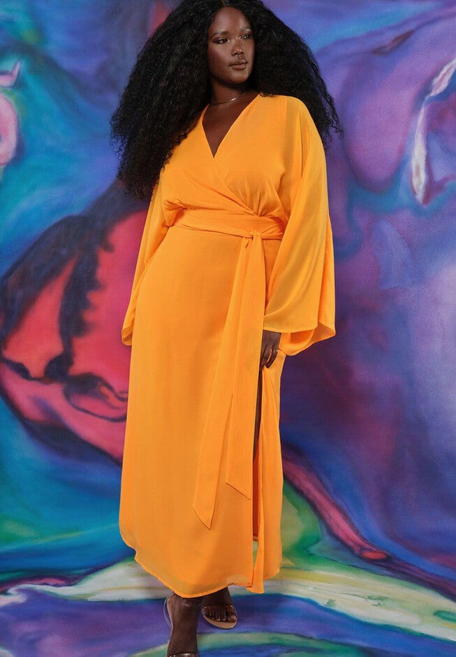 Surplice Bodice Maxi Dress, , alternate image number null