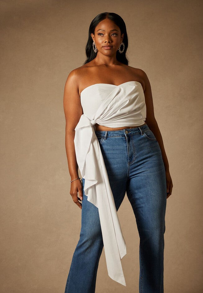 Bridal by ELOQUII Bow Bustier Top, , alternate image number null