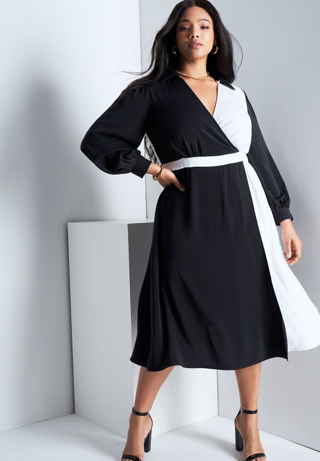 Colorblocked Work Dress, , alternate image number null