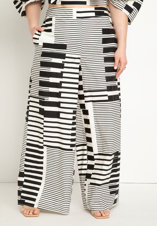 Wide Leg Printed Pant, , on-hover image number null