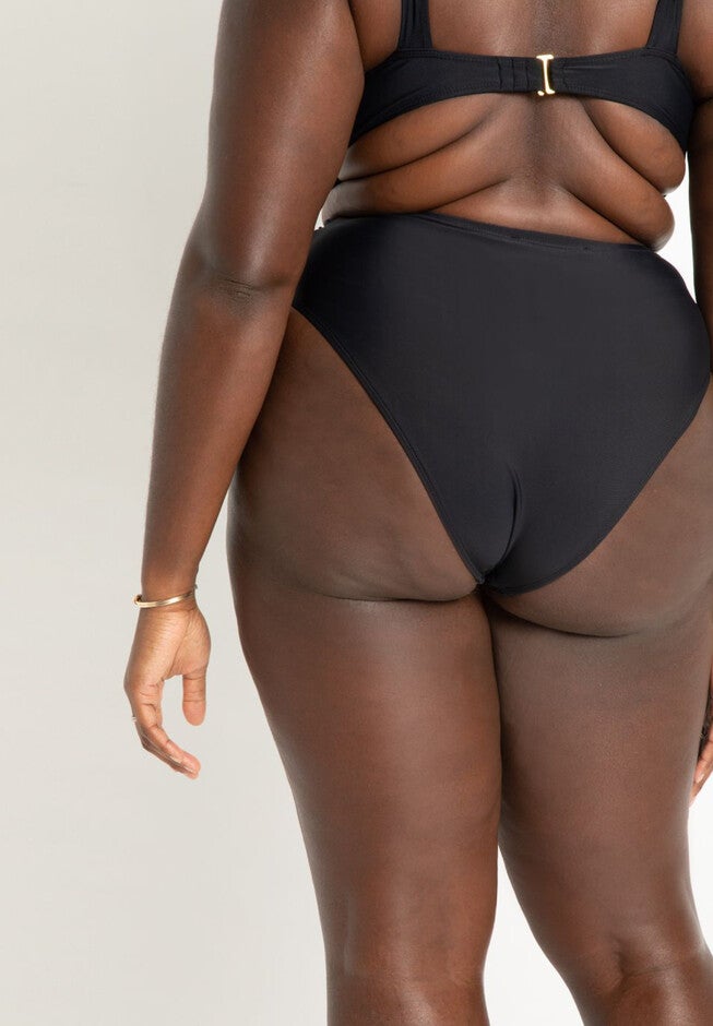 High Waisted Bikini Bottom with Rosette, , alternate image number null