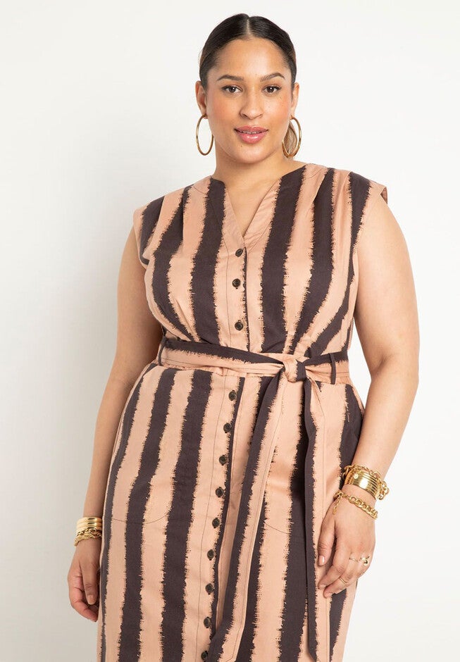 Belted Midi Dress, , alternate image number null