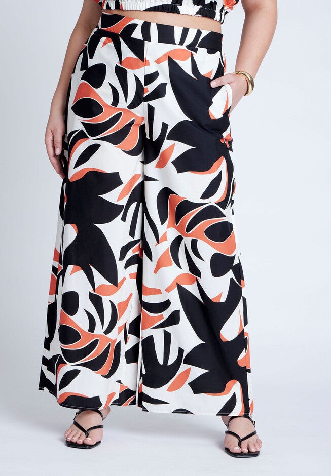Wide Leg Printed Pant, TIGER FAUNA, on-hover image number null