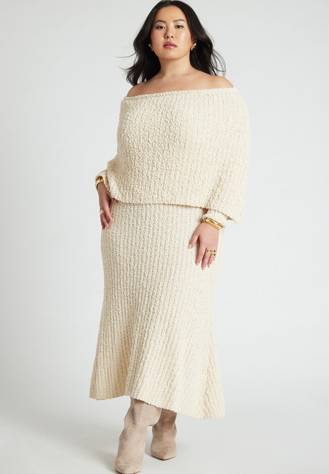 Off The Shoulder Maxi Sweater Dress, , on-hover image number null