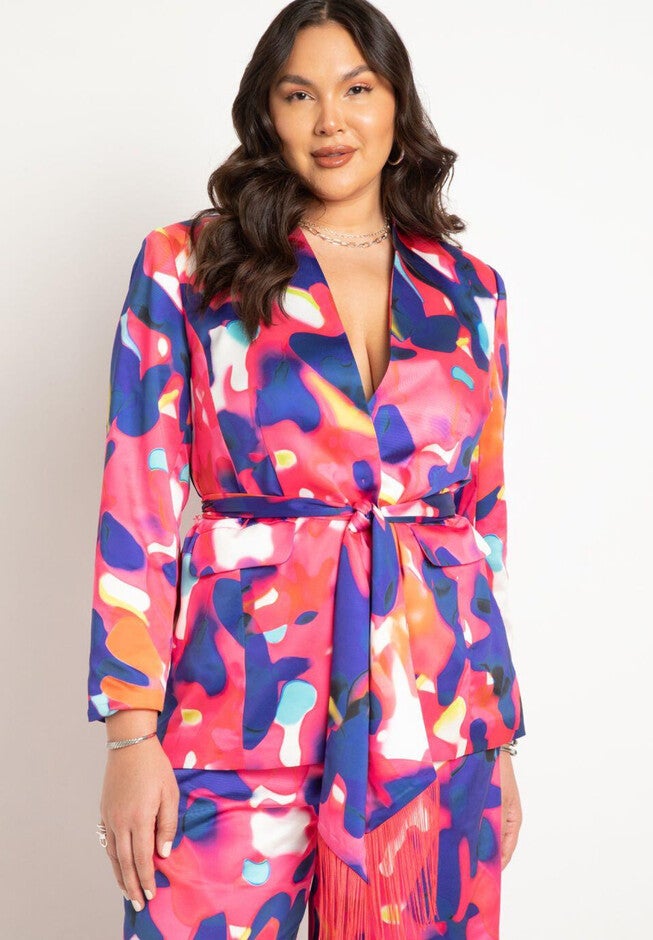 Printed Blazer, COLOR DRIP, hi-res image number null