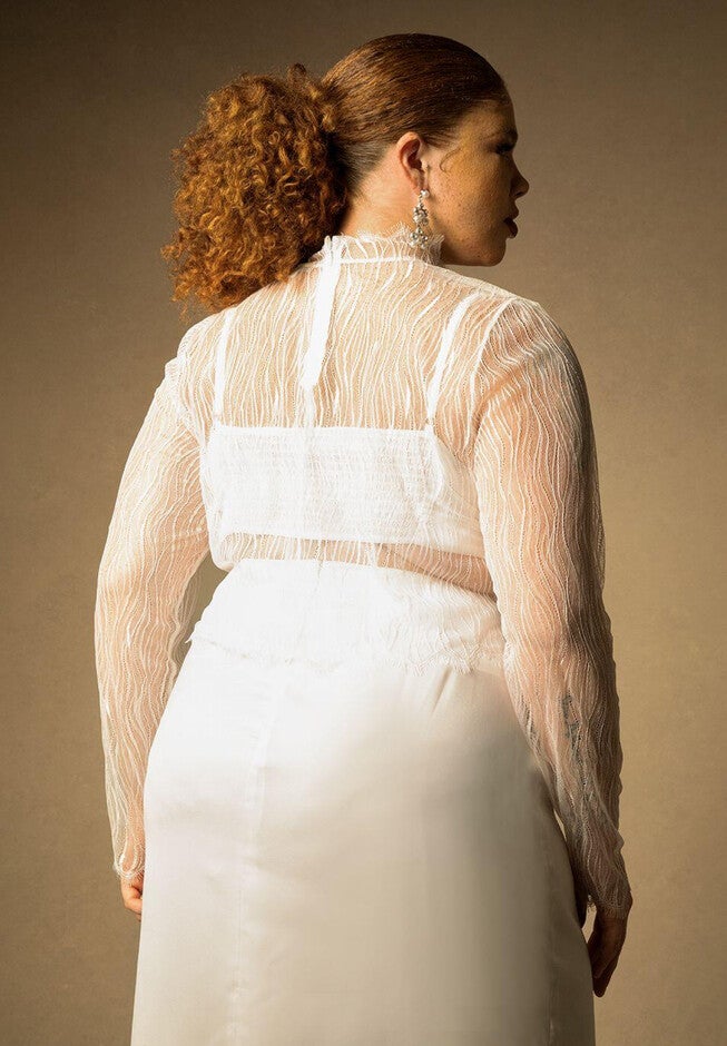 Bridal by ELOQUII Lace Turtleneck, , on-hover image number null