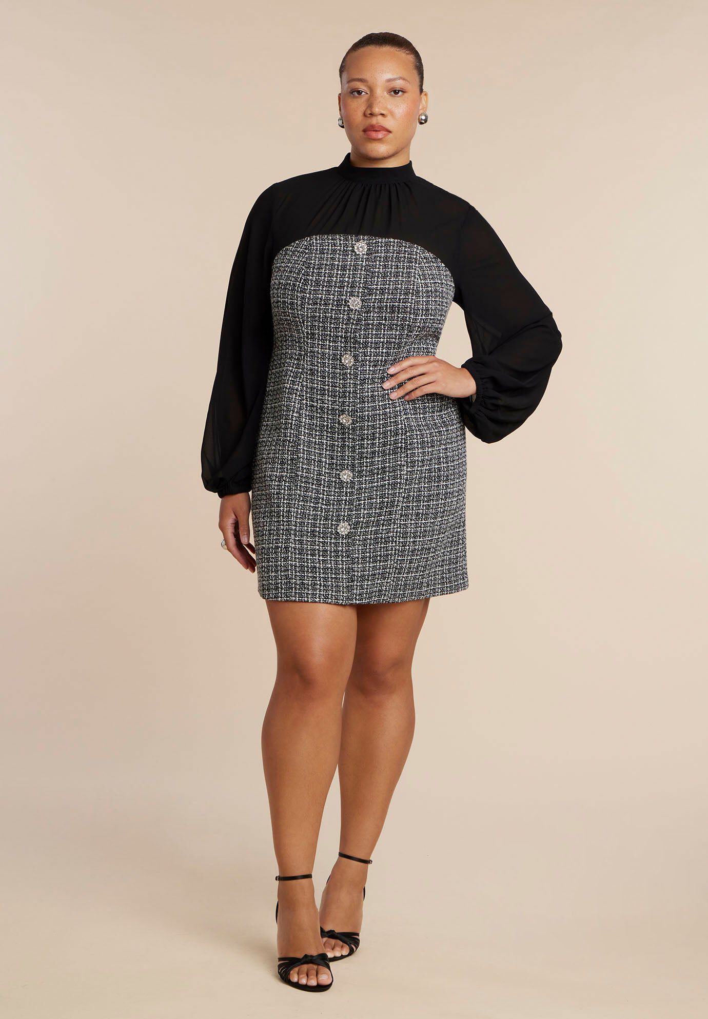 Tweed Twofer Mini Dress | Fullbeauty Outlet