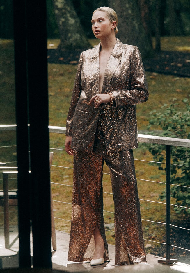 Sequin Trouser, BRONZE, hi-res image number null