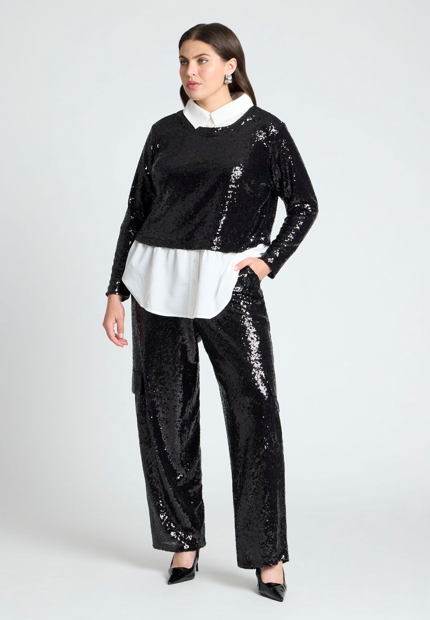 Sequin Cargo Pant