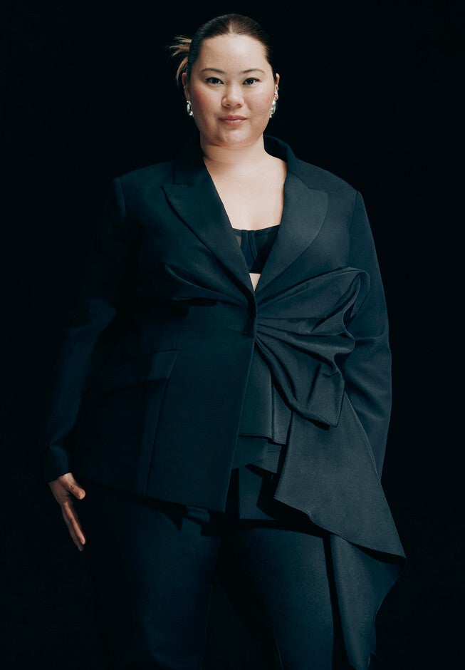 Mixed Media Blazer, BLACK ONYX, alternate image number null