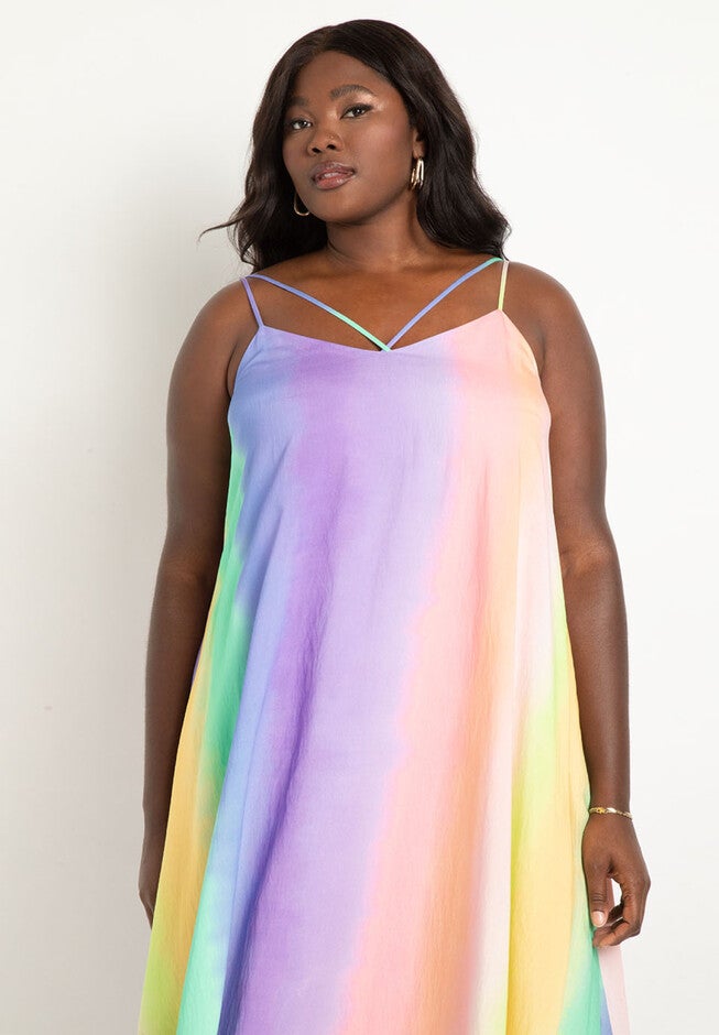 Trapeze Dress with Crossing Straps, , alternate image number null