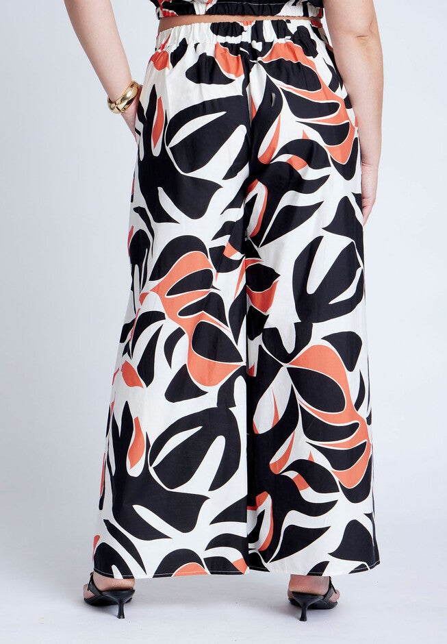Wide Leg Printed Pant, TIGER FAUNA, alternate image number null