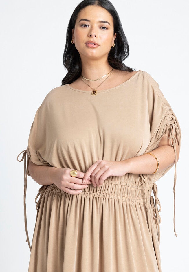 Dolman Sleeve Maxi Dress, LIGHT TAUPE, alternate image number null