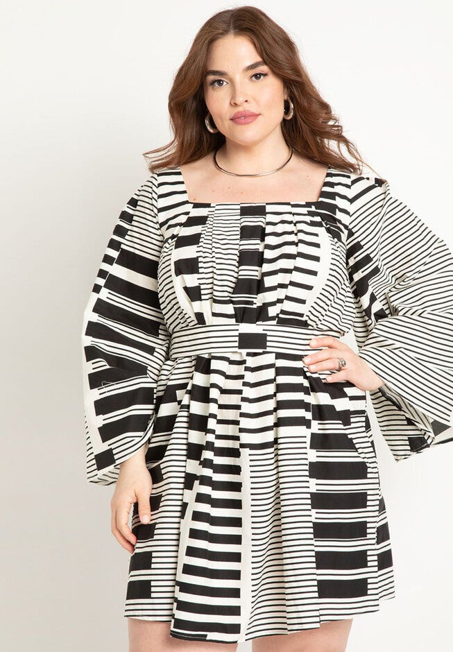 Flare Sleeve Mini Dress, , alternate image number null