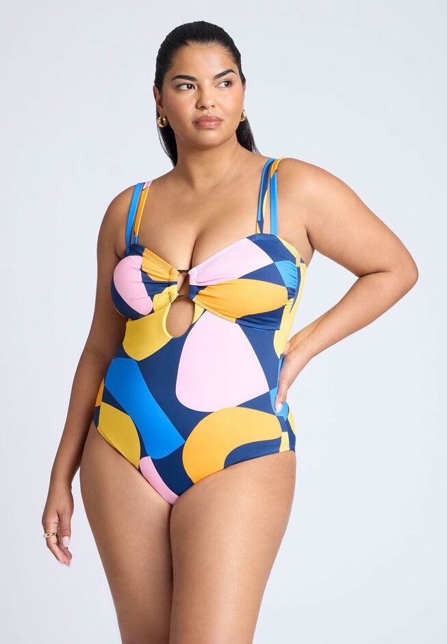 Hardware One-Piece Swim Suit, MULTI, alternate image number null