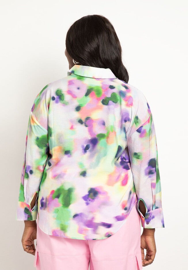 Organdy Printed Button Down, , on-hover image number null