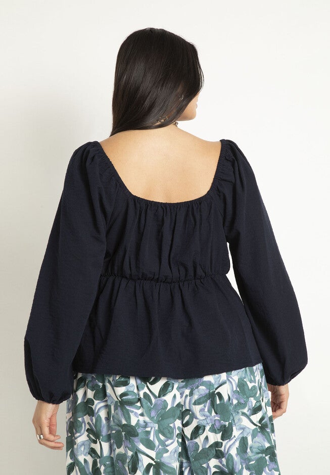 Puff Sleeve Twist Blouse, , on-hover image number null