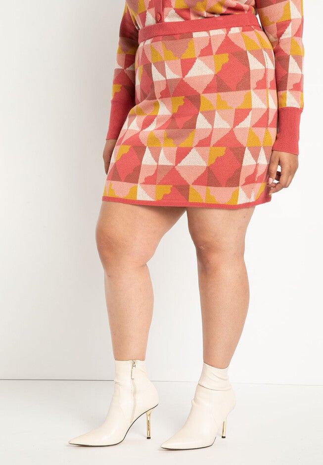 Intarsia Sweater Mini Skirt, , on-hover image number null
