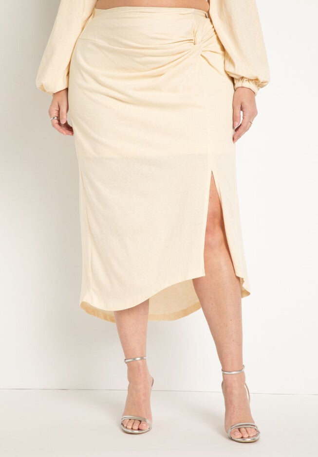 Twist Detail Sarong Midi Skirt, , on-hover image number null