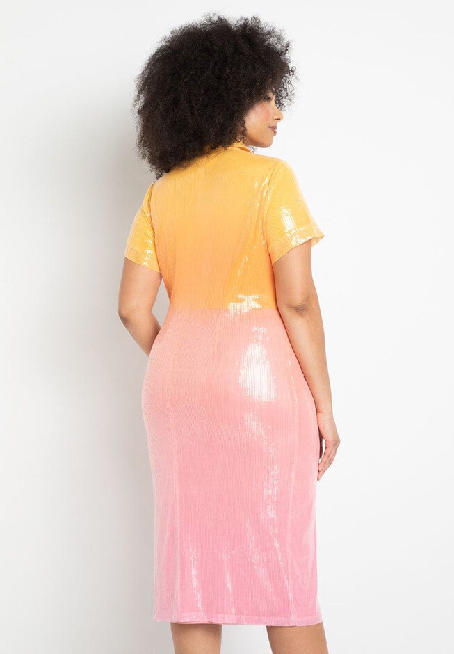 Ombre Sequin Midi Dress, , alternate image number null